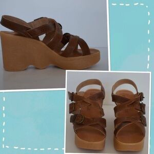 Elegant Tan Wedge Sandals